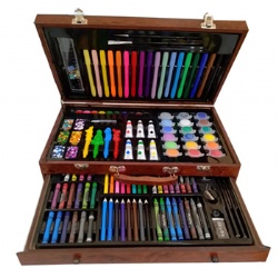 Wooden box stationery set 130 pcs